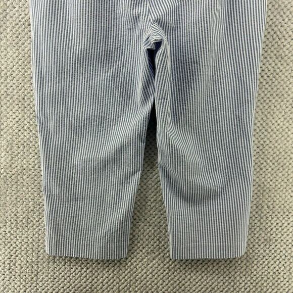 Talbots Pants Womens 14 White Blue Striped Textured Skimmer Mid Rise Capri New - Picture 8 of 15